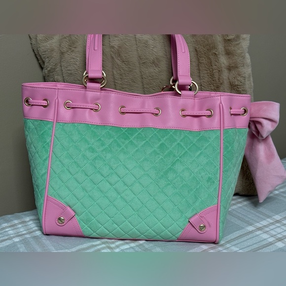 Juicy Couture Pink and Green Tote with Strawberry Charm - Picture 2 of 3